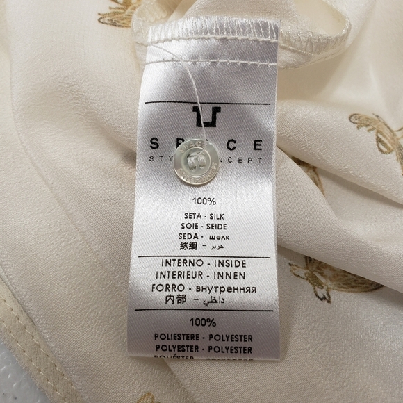 Space Style Concept Womens Silk Bee Print Top Size 6 - Picture 5 of 6